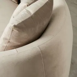 Everett Beige Velvet 3 Seater Sofa