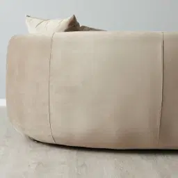 Everett Beige Velvet 3 Seater Sofa