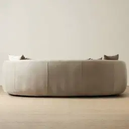 Everett Beige Velvet 3 Seater Sofa