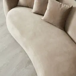 Everett Beige Velvet 3 Seater Sofa