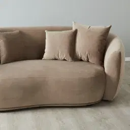Everett Beige Velvet 2 Seater Sofa