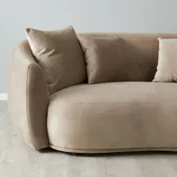 Everett Beige Velvet 2 Seater Sofa