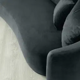 Everett Charcoal Velvet 3 Seater Sofa