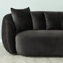 Everett Charcoal Velvet 3 Seater Sofa