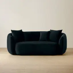 Everett Black Velvet 2 Seater Sofa