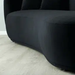 Everett Black Velvet 2 Seater Sofa