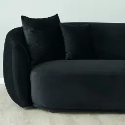 Everett Black Velvet 2 Seater Sofa