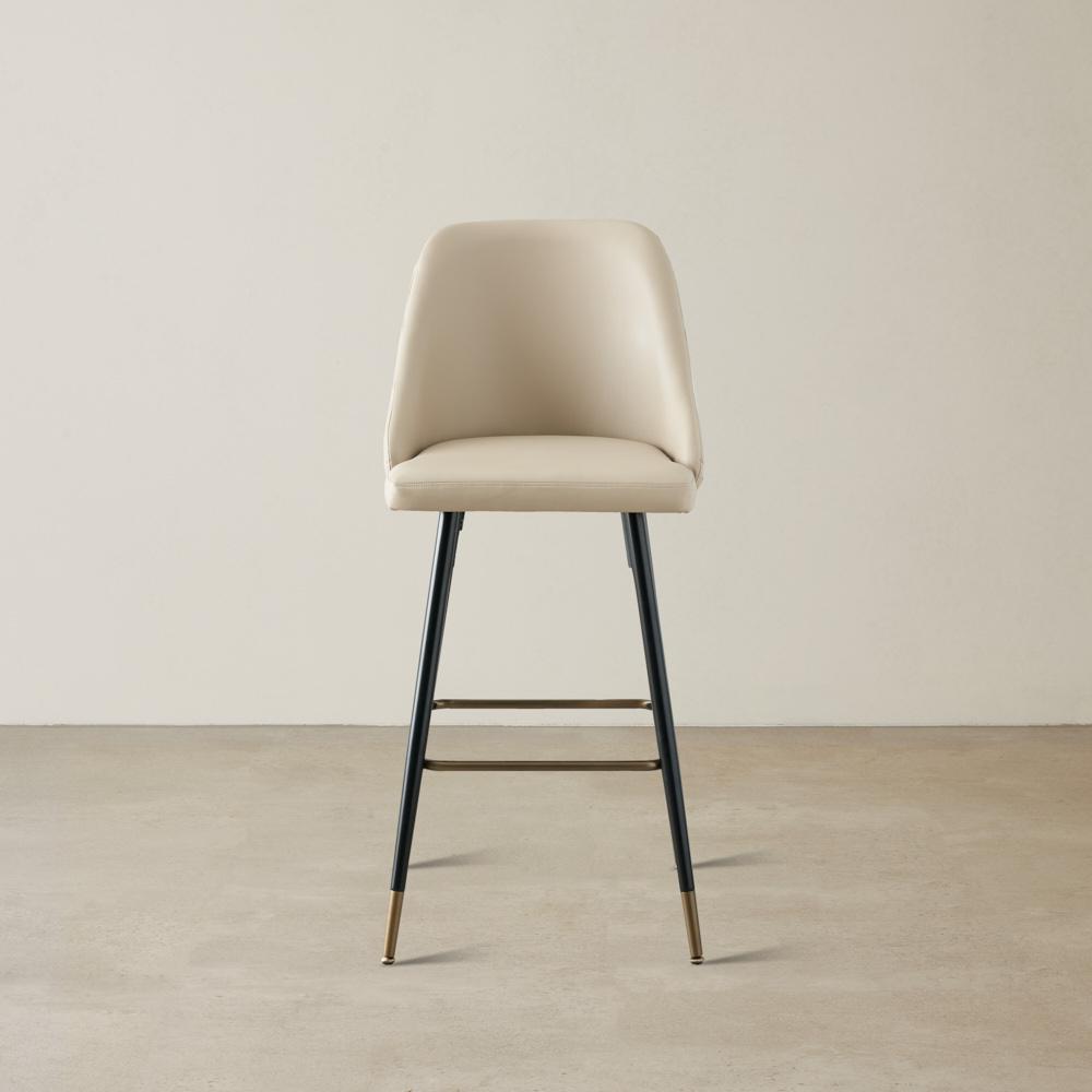 Winston III Sand Beige Vegan Leather Bar Stool - 74cm