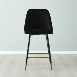 Winston III Black Velvet 64cm Counter Stool