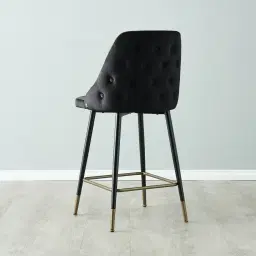 Winston III Black Velvet 64cm Counter Stool