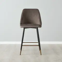Winston III Mushroom Velvet 64cm Counter Stool 