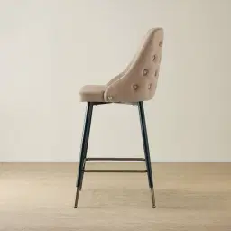 Winston III Beige Velvet 64cm Counter Stool
