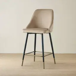 Winston III Beige Velvet 64cm Counter Stool