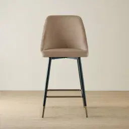 Winston III Beige Velvet 64cm Counter Stool