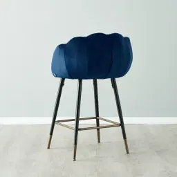 Amber III Navy Velvet Counter Stool