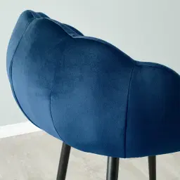 Amber III Navy Velvet Counter Stool