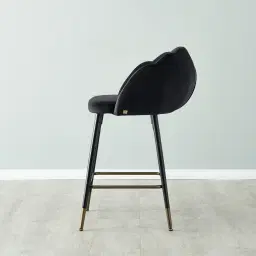 Amber III Black Velvet Counter Stool