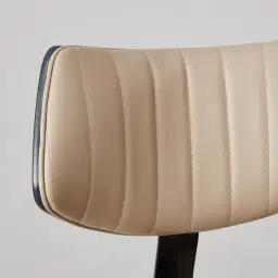 Alabaster Sand Beige Vegan Leather Bar Stool