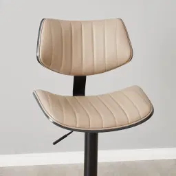 Alabaster Sand Beige Vegan Leather Bar Stool