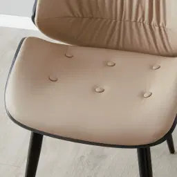 Draco Sand Beige Vegan Leather Dining Chair
