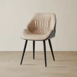 Draco Sand Beige Vegan Leather Dining Chair