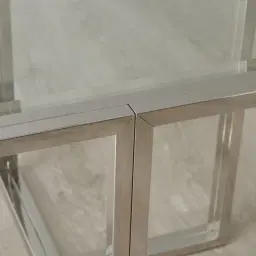 Titus Clear Glass Side Table - Silver Legs