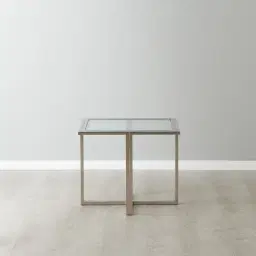 Titus Clear Glass Side Table - Silver Legs