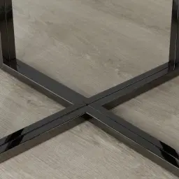 Titus Black Sintered Stone Side Table - Black Legs