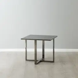 Titus Black Sintered Stone Side Table - Black Legs
