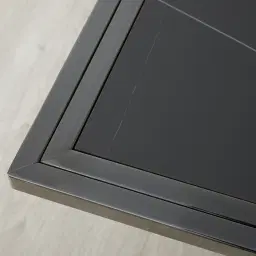 Titus Black Sintered Stone Side Table - Black Legs