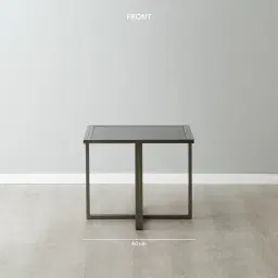 Titus Black Sintered Stone Side Table - Black Legs