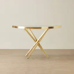 Sandringham Clear Glass Console Table - Gold Stainless Steel Legs