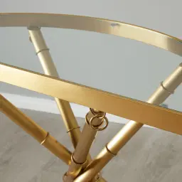 Sandringham Clear Glass Console Table - Gold Stainless Steel Legs