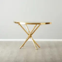 Sandringham Clear Glass Console Table - Gold Stainless Steel Legs