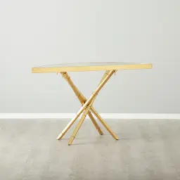 Sandringham Clear Glass Console Table - Gold Stainless Steel Legs