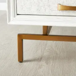 Mackenzie White Wooden Coffee Table - Brass Coloured Handles