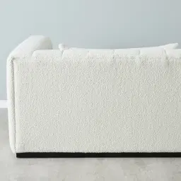 Storme Cream Turrel 3-Seater Fabric Sofa - Black Legs