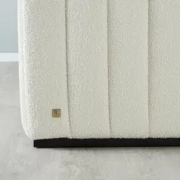 Storme Cream Turrel 2-Seater Fabric Sofa - Black Legs