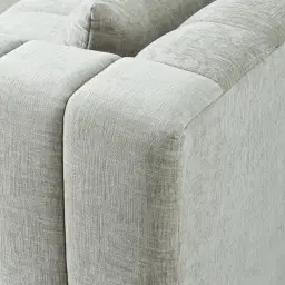 Storme Vintage Grey 3-Seater Chenille Fabric Sofa - Black Legs