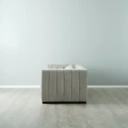 Storme Vintage Grey 3-Seater Chenille Fabric Sofa - Black Legs