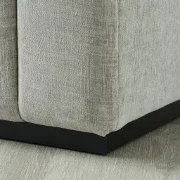 Storme Vintage Grey 3-Seater Chenille Fabric Sofa - Black Legs