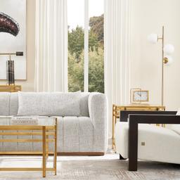 Storme Vintage Grey 2-Seater Chenille Fabric Sofa - Black Legs