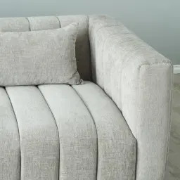 Storme Vintage Grey 2-Seater Chenille Fabric Sofa - Black Legs