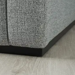 Storme Mid Grey Woven Fabric 2-Seater Sofa - Black legs 