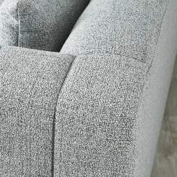 Storme Mid Grey Woven Fabric 2-Seater Sofa - Black legs 