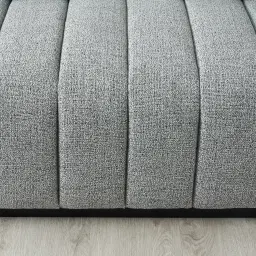 Storme Mid Grey Woven Fabric 2-Seater Sofa - Black legs 