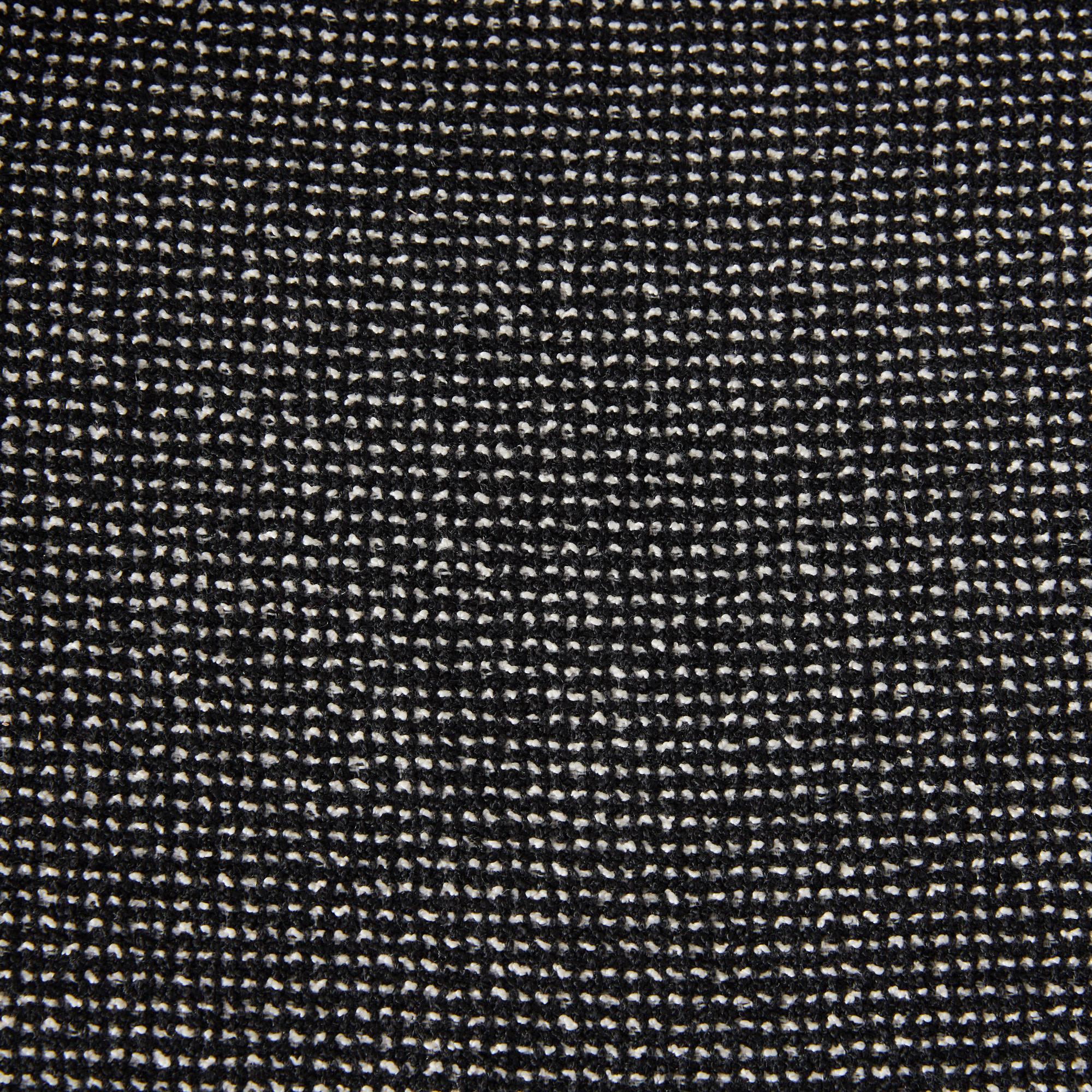 Hailey Cosmos Black Woven Fabric Bar Stool - Black Metal Legs