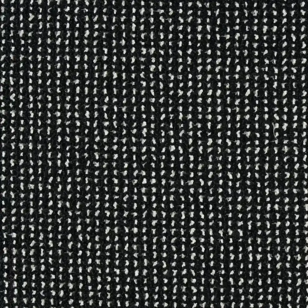 Hailey Cosmos Black Woven Fabric Bar Stool - Black Metal Legs