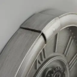 Chopper Silver Metal Round Wall Clock
