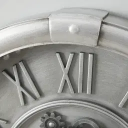 Chopper Silver Metal Round Wall Clock